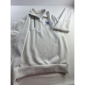 Antigua Kentucky Wildcats Basketball Quarter Zip Pullover White Mens Small